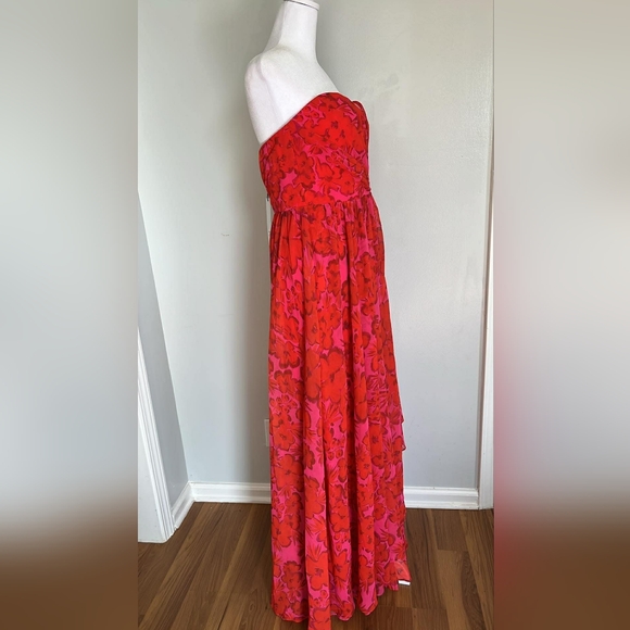 Badgley Mischka Dress Red New Luxury - Picture 14 of 15